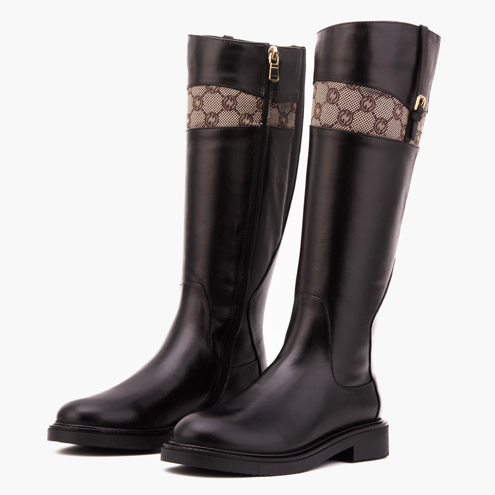 The Bellina Black Leather Women’s Knee-High Boot Fine Craftsmanship