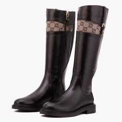 The Bellina Black Leather Women’s Knee-High Boot Fine Craftsmanship