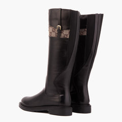 The Bellina Black Leather Women’s Knee-High Boot Fine Craftsmanship