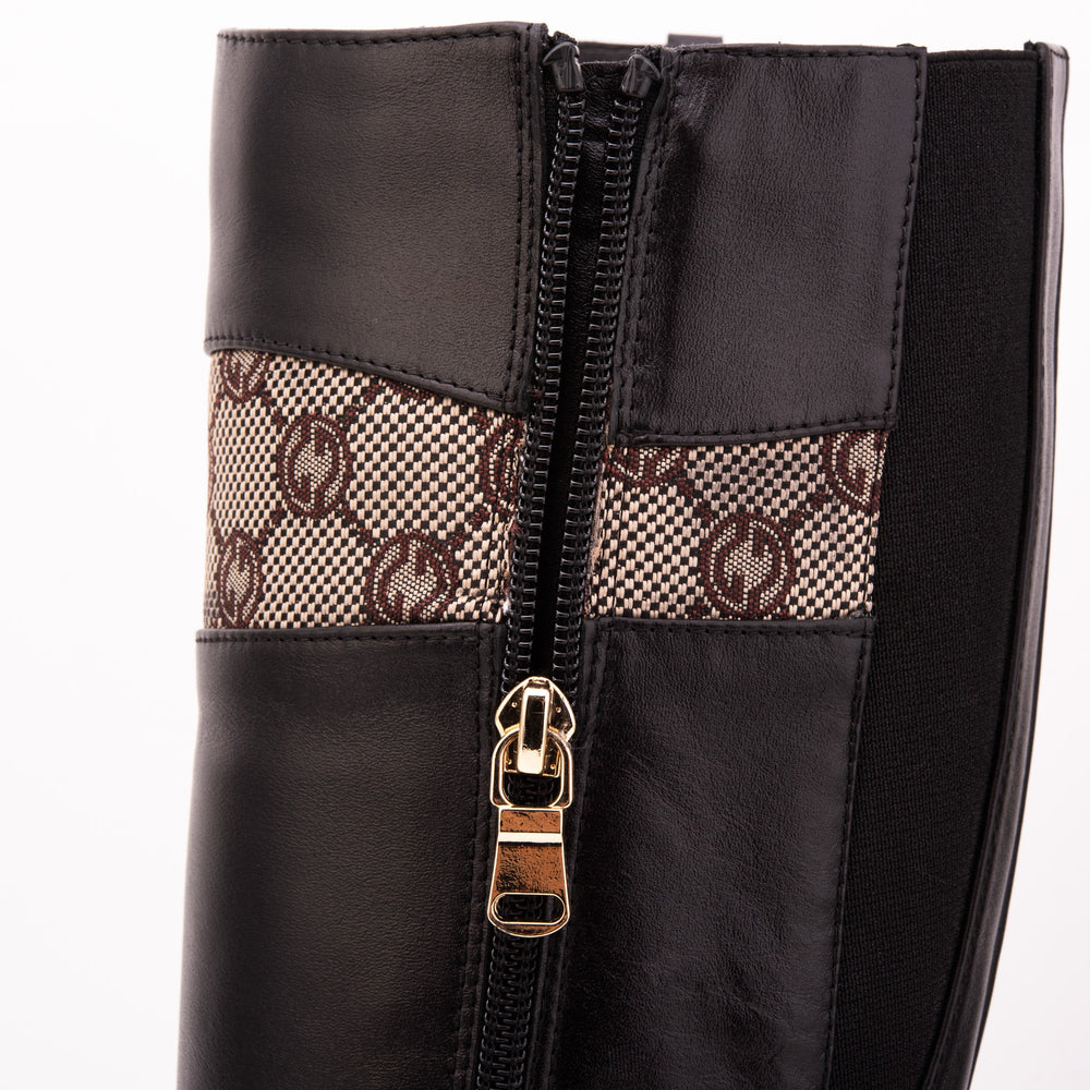 The Bellina Black Leather Women’s Knee-High Boot Fine Craftsmanship