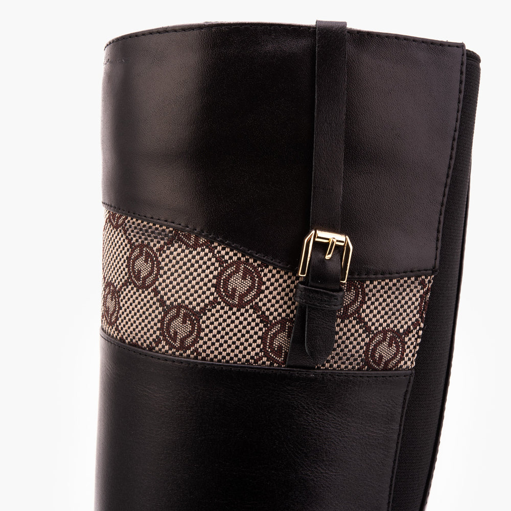 The Bellina Black Leather Women’s Knee-High Boot Fine Craftsmanship
