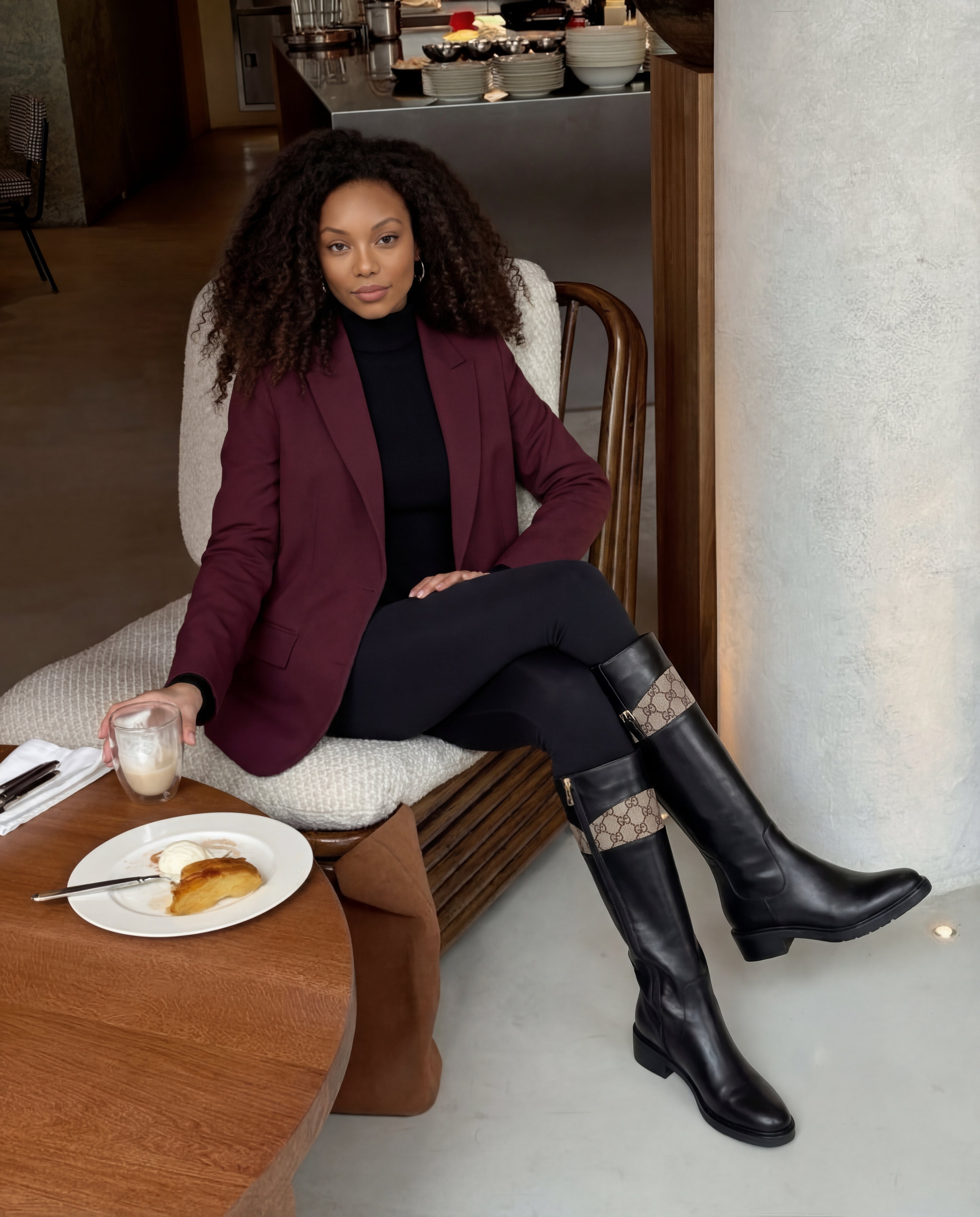 The Bellina Black Leather Women’s Knee-High Boot Fine Craftsmanship