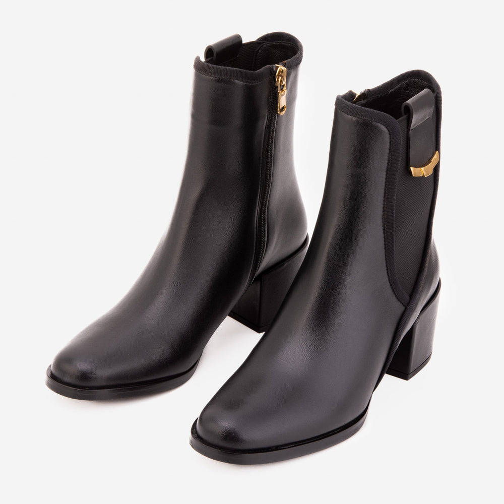 The Kensington Black Leather Block Heel Women’s Mid-Calf Boot Exclusive Style
