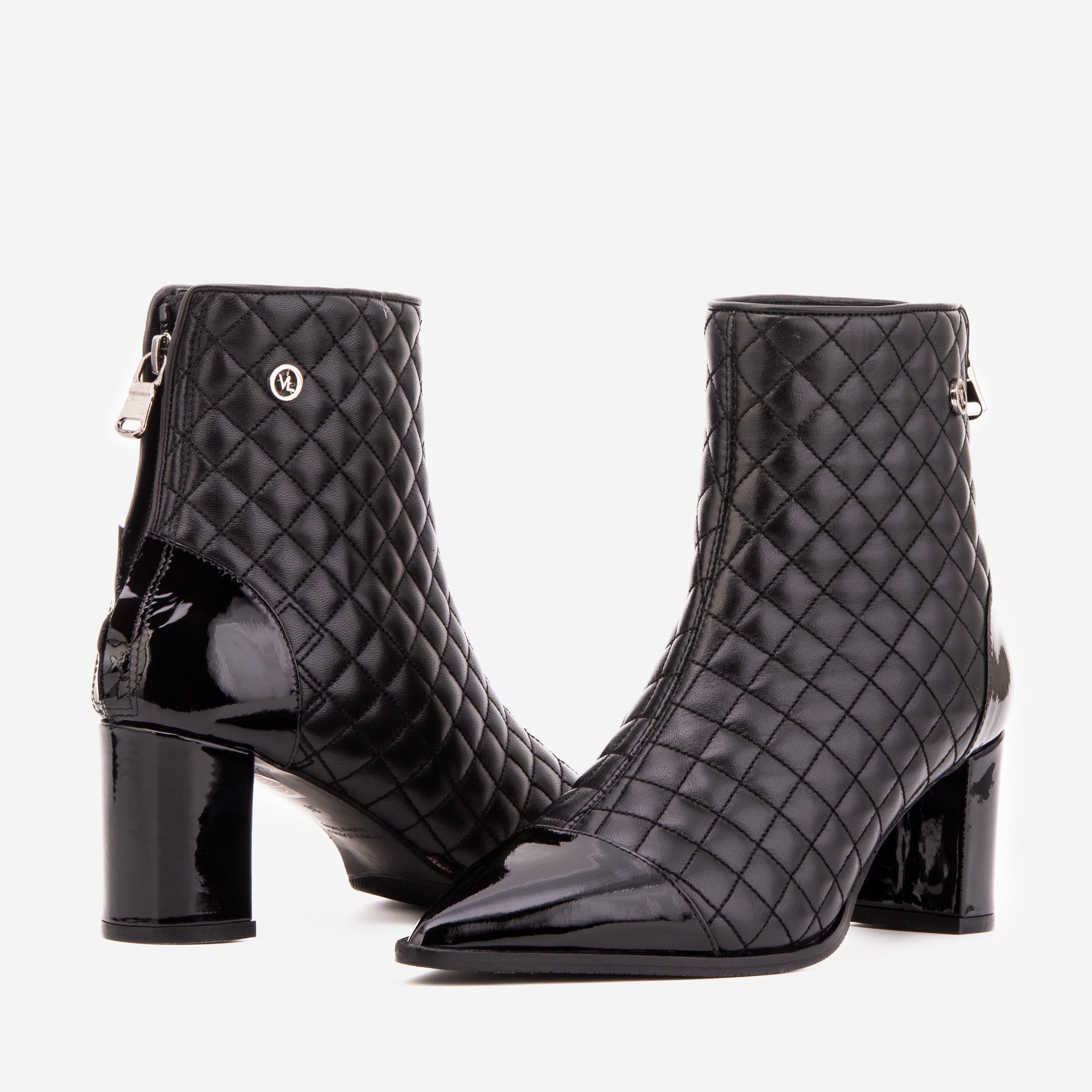 The Celeste Black Tip Quilted Leather Women’s Boot On Sale