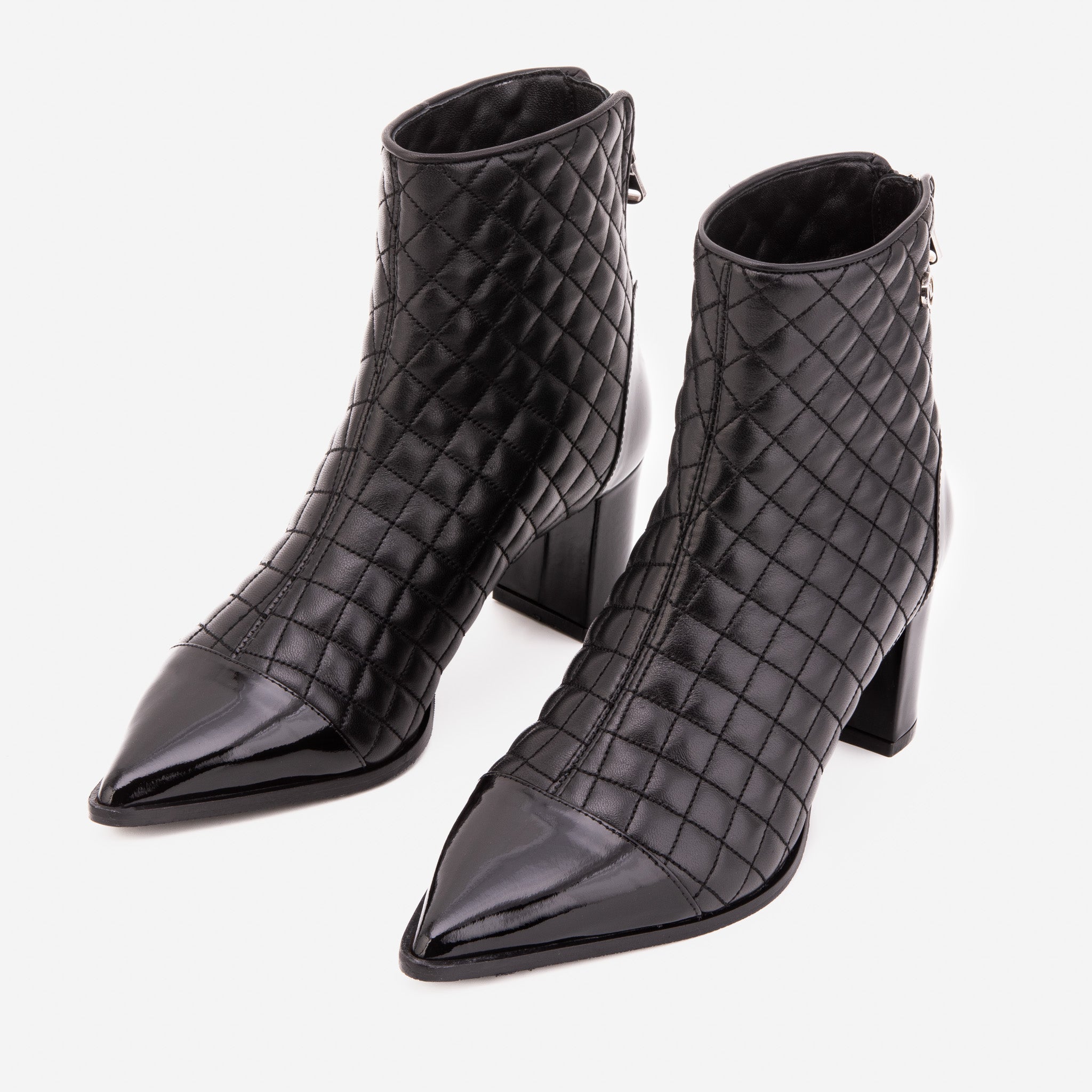 The Celeste Black Tip Quilted Leather Women’s Boot On Sale