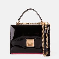 The Ege Black Patent Leather Handbag Universal Fit