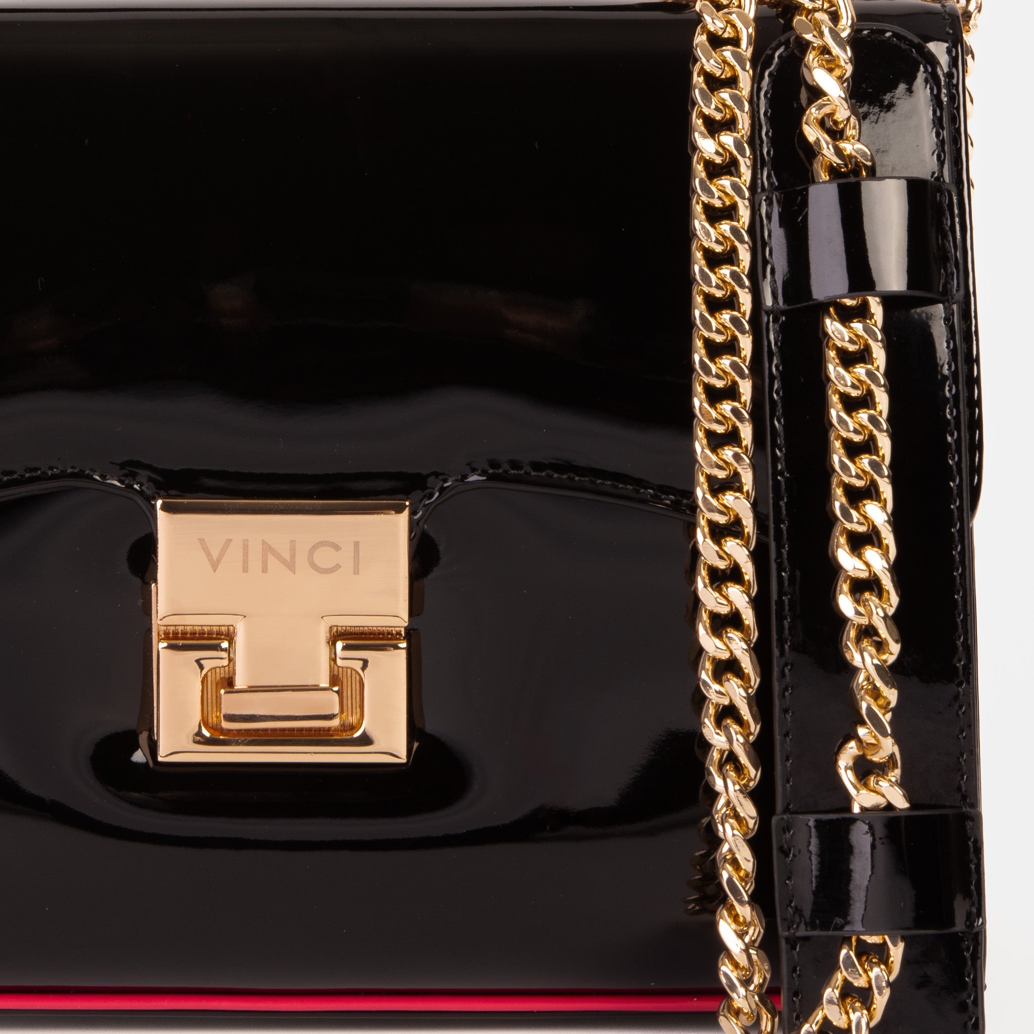 The Ege Black Patent Leather Handbag Universal Fit