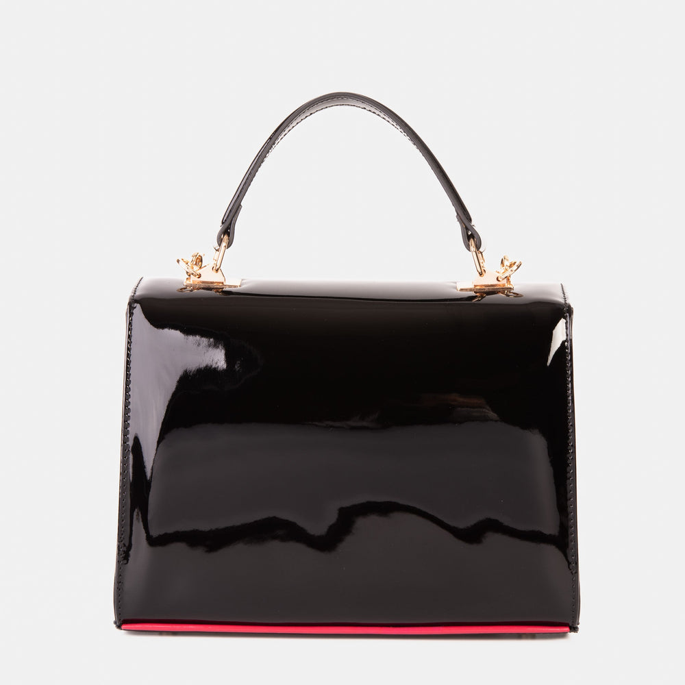 The Ege Black Patent Leather Handbag Universal Fit