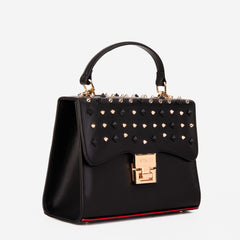 The Infanta Black Spike Leather Handbag Fine Craftsmanship
