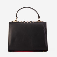 The Infanta Black Spike Leather Handbag Fine Craftsmanship