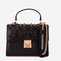 The Infanta Black Spike Leather Handbag Fine Craftsmanship