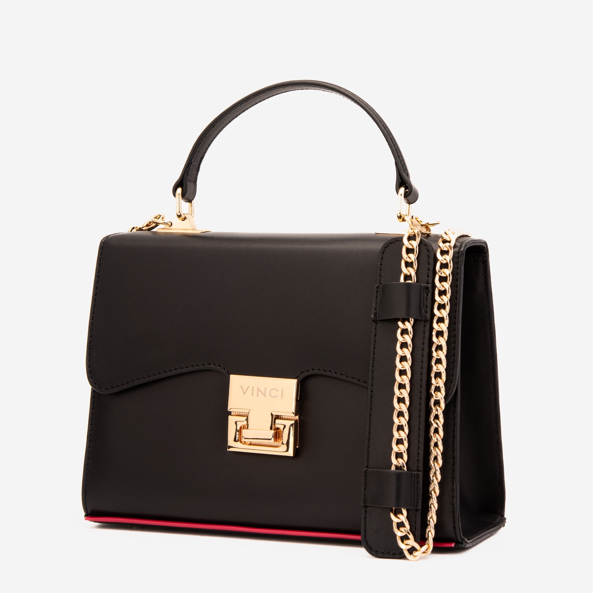 The Ege Black Leather Handbag Exclusive Style