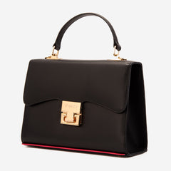 The Ege Black Leather Handbag Exclusive Style