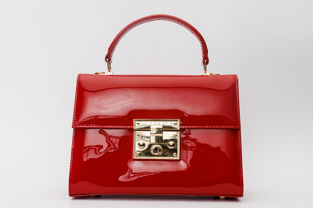 The Ege Red Patent Leather Handbag Exclusive Style