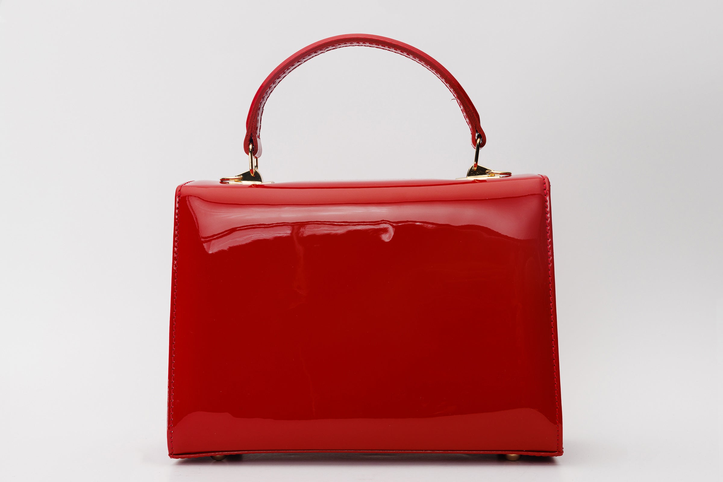 The Ege Red Patent Leather Handbag Exclusive Style