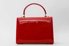 The Ege Red Patent Leather Handbag Exclusive Style
