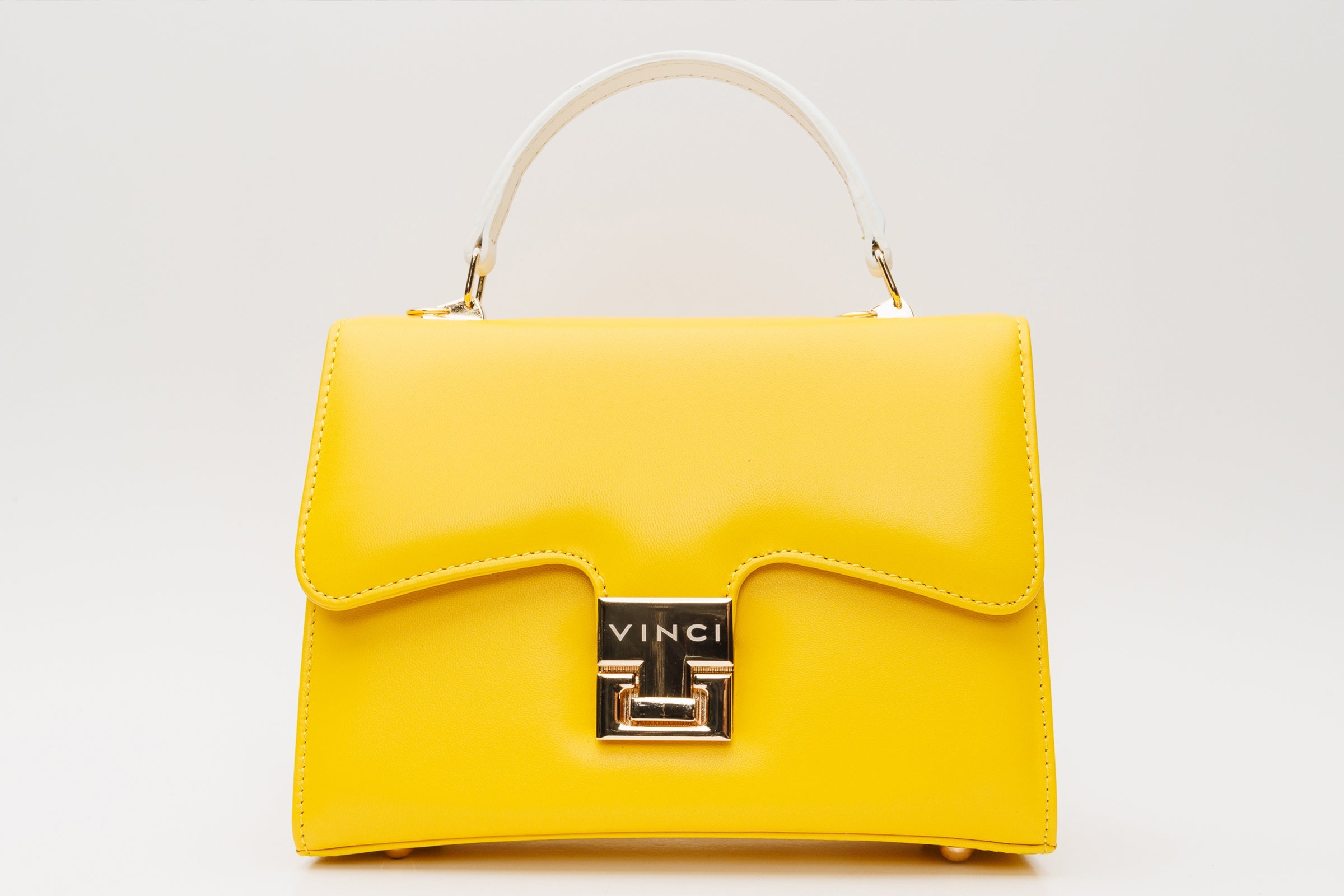 The Duffryn Yellow Leather Handbag On Sale
