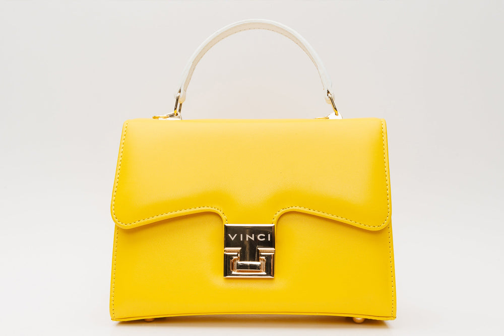 The Duffryn Yellow Leather Handbag On Sale