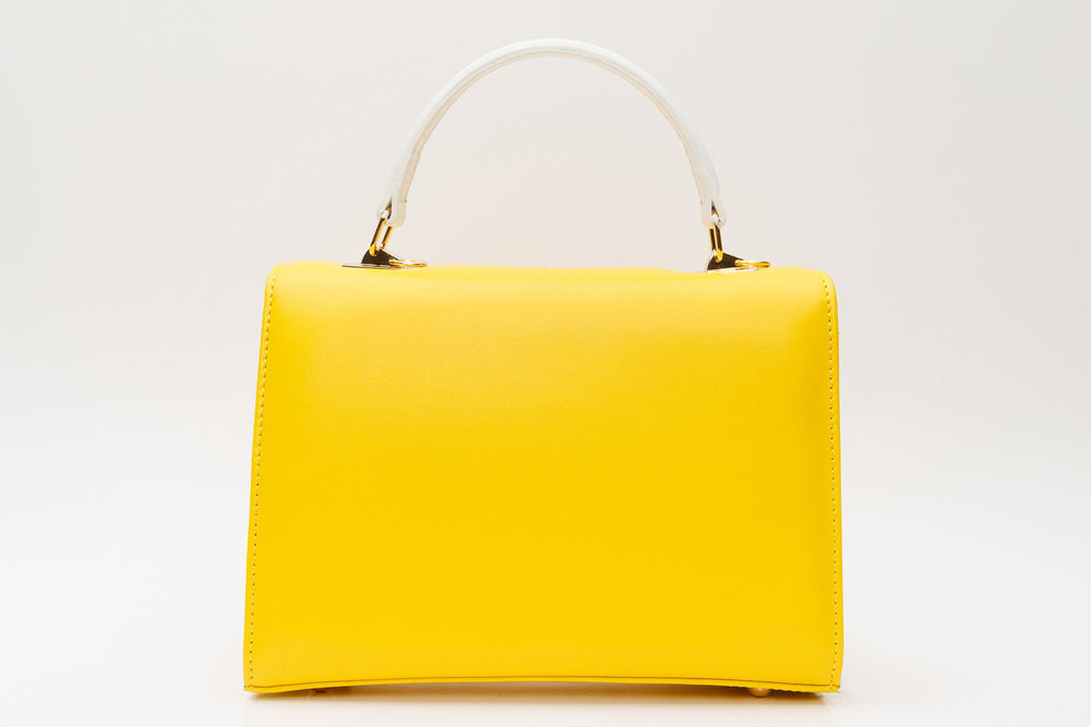 The Duffryn Yellow Leather Handbag On Sale