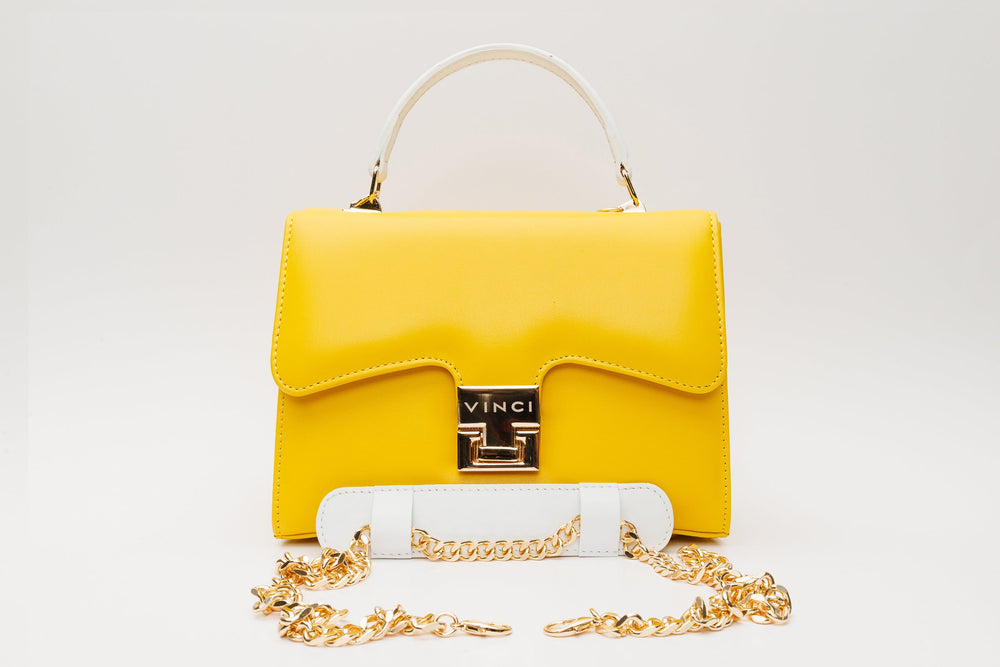 The Duffryn Yellow Leather Handbag On Sale