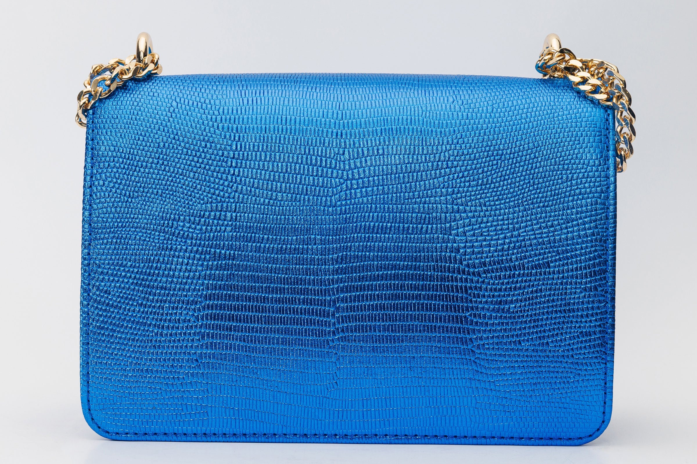 The Maple Sax Blue Leather Handbag For Sale