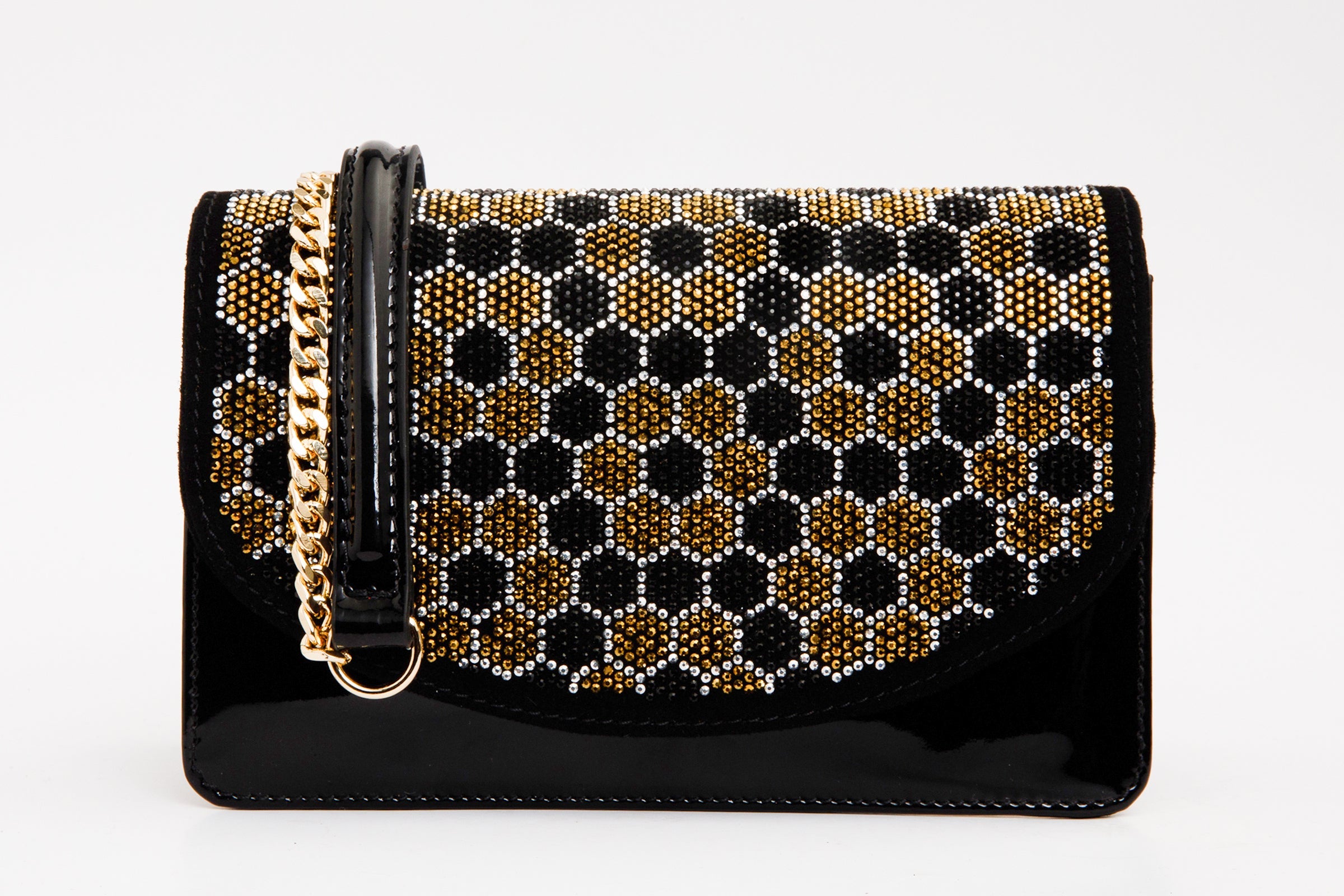 The Bolu Black Glitter Leather Handbag All New