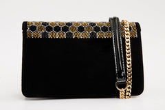 The Bolu Black Glitter Leather Handbag All New