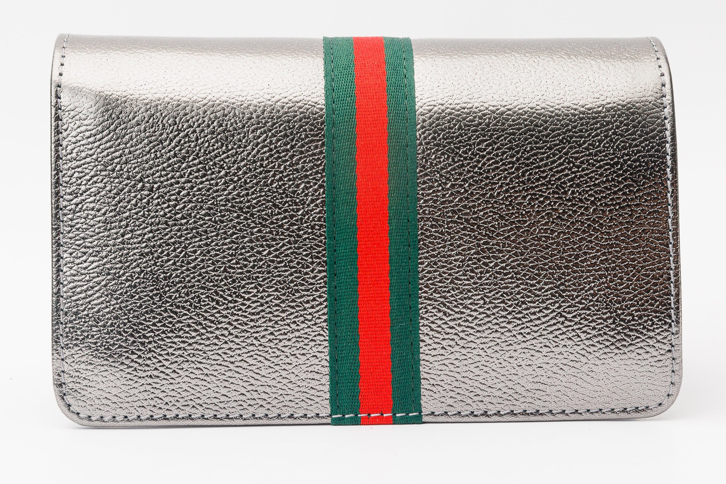 The Afega Silver Leather Handbag Universal Fit