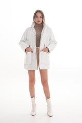 The Liora White Leather Jacket Universal Fit