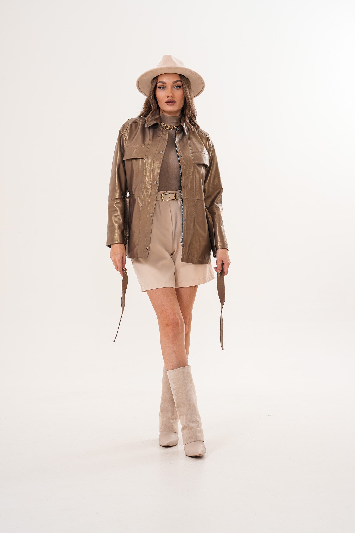 The Vesara Brown Genuine Leather Jacket Fine Craftsmanship