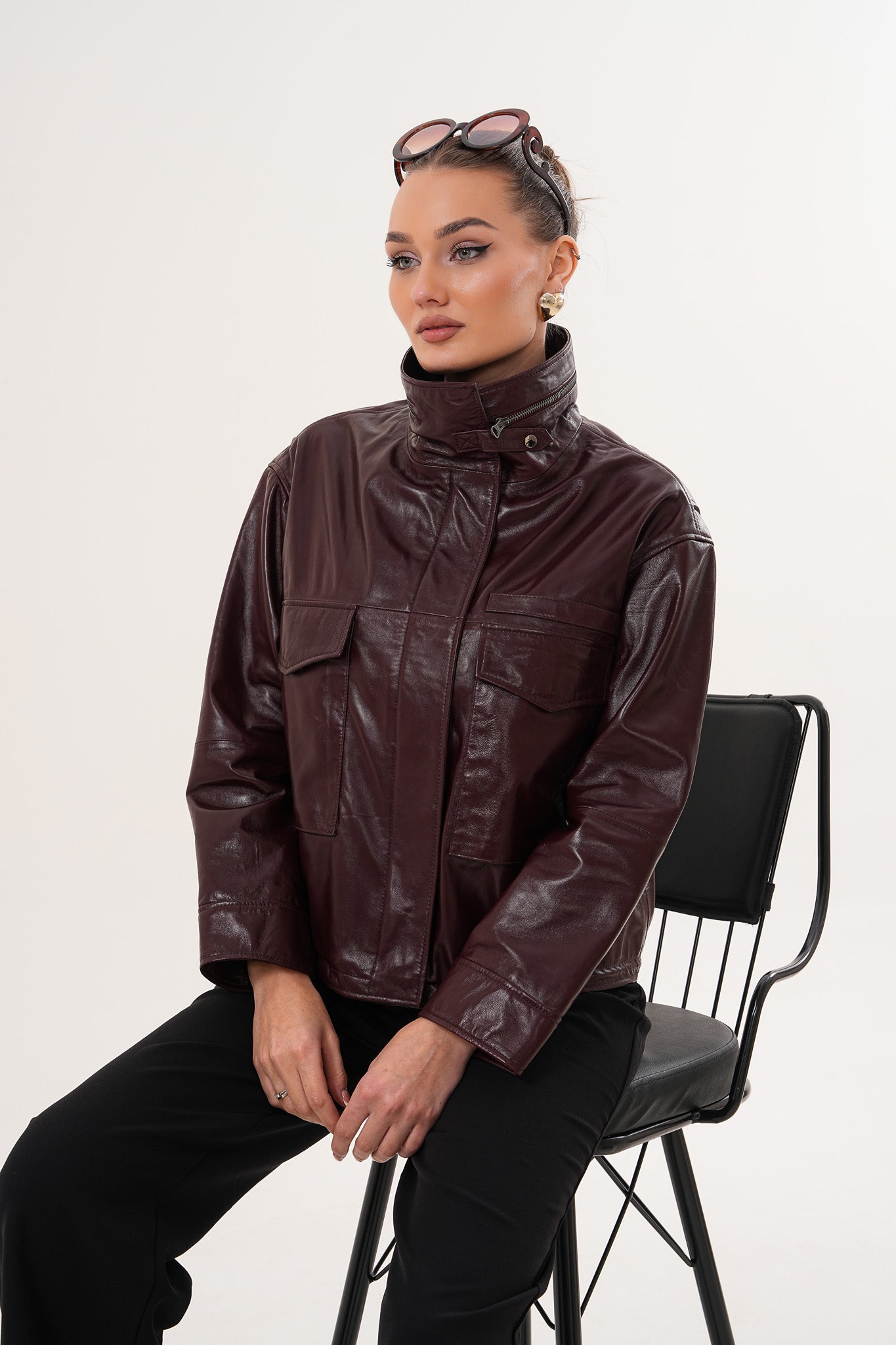 The Ravelyn Burgundy Leather Jacket All New
