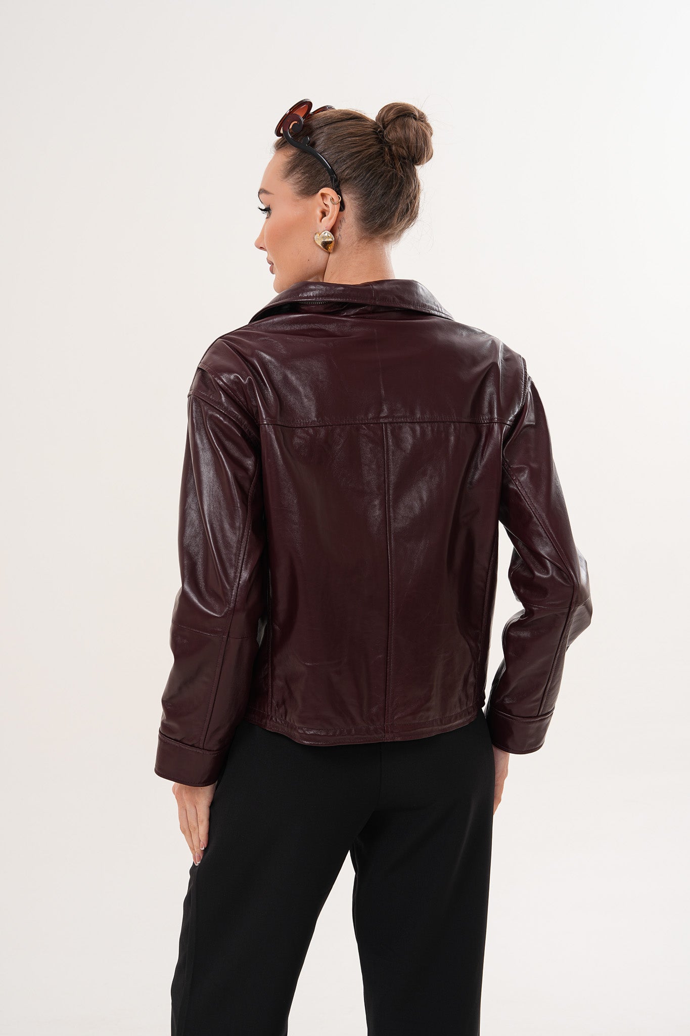 The Ravelyn Burgundy Leather Jacket All New