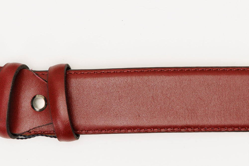 The Royal Hand Craft Burgundy Leather Belt Exclusive Style