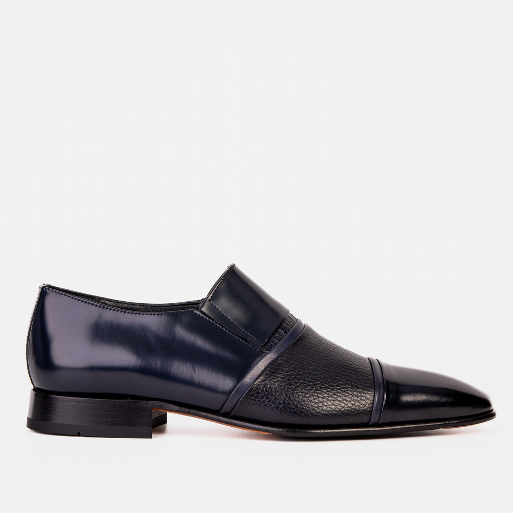 The Everest Navy Leather Cap Toe Dress Loafer Shoe All New