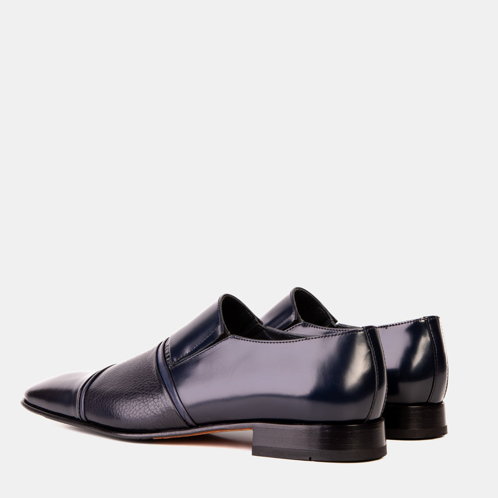 The Everest Navy Leather Cap Toe Dress Loafer Shoe All New