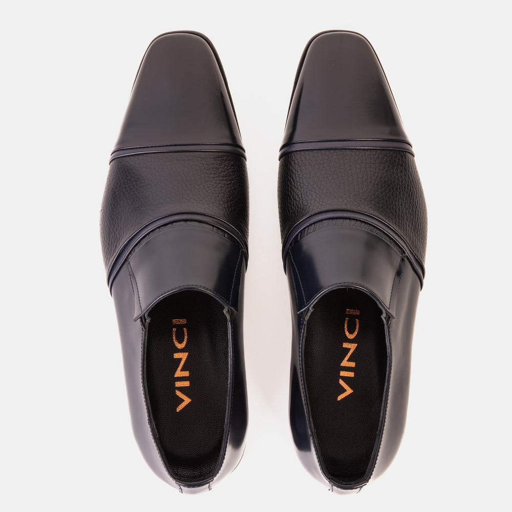 The Everest Navy Leather Cap Toe Dress Loafer Shoe All New