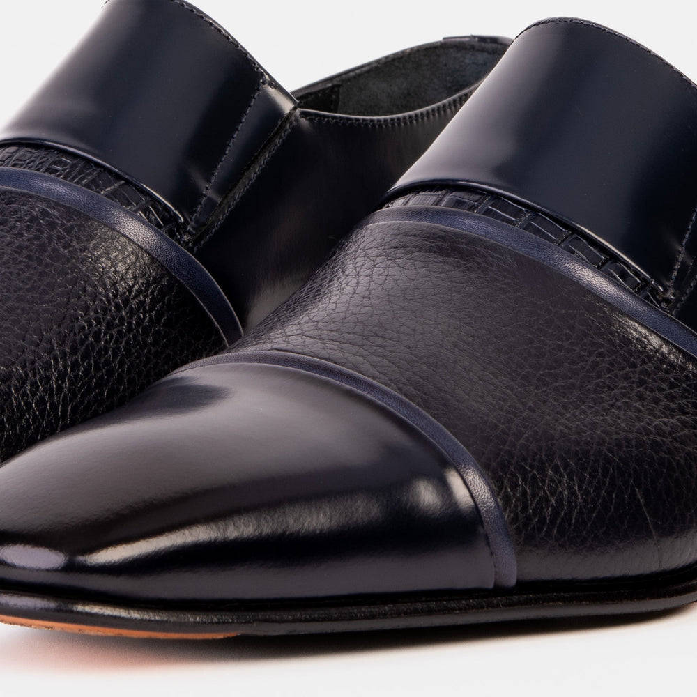 The Everest Navy Leather Cap Toe Dress Loafer Shoe All New