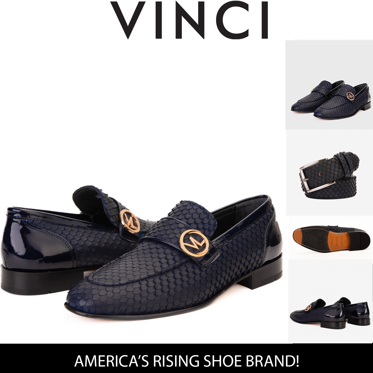 The Monarch Navy Blue Leather Dress Shoe Fine Craftsmanship