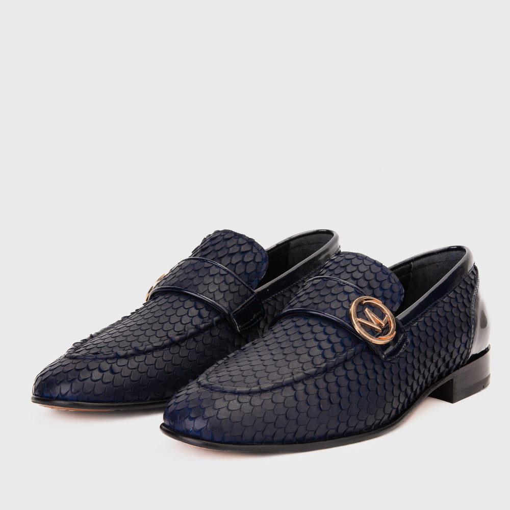 The Monarch Navy Blue Leather Dress Shoe Fine Craftsmanship