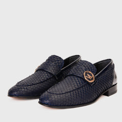 The Monarch Navy Blue Leather Dress Shoe Fine Craftsmanship