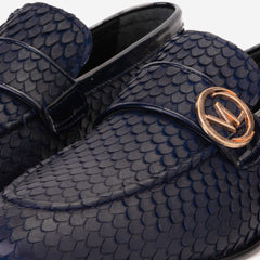 The Monarch Navy Blue Leather Dress Shoe Fine Craftsmanship