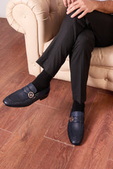The Monarch Navy Blue Leather Dress Shoe Fine Craftsmanship