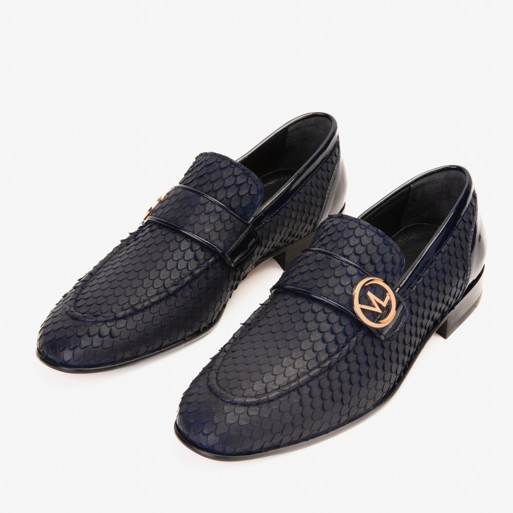 The Monarch Navy Blue Leather Dress Shoe Fine Craftsmanship