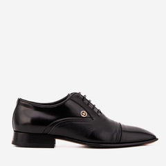 The Rockwell Handmade Black Leather Cap Toe Oxford Shoe All New