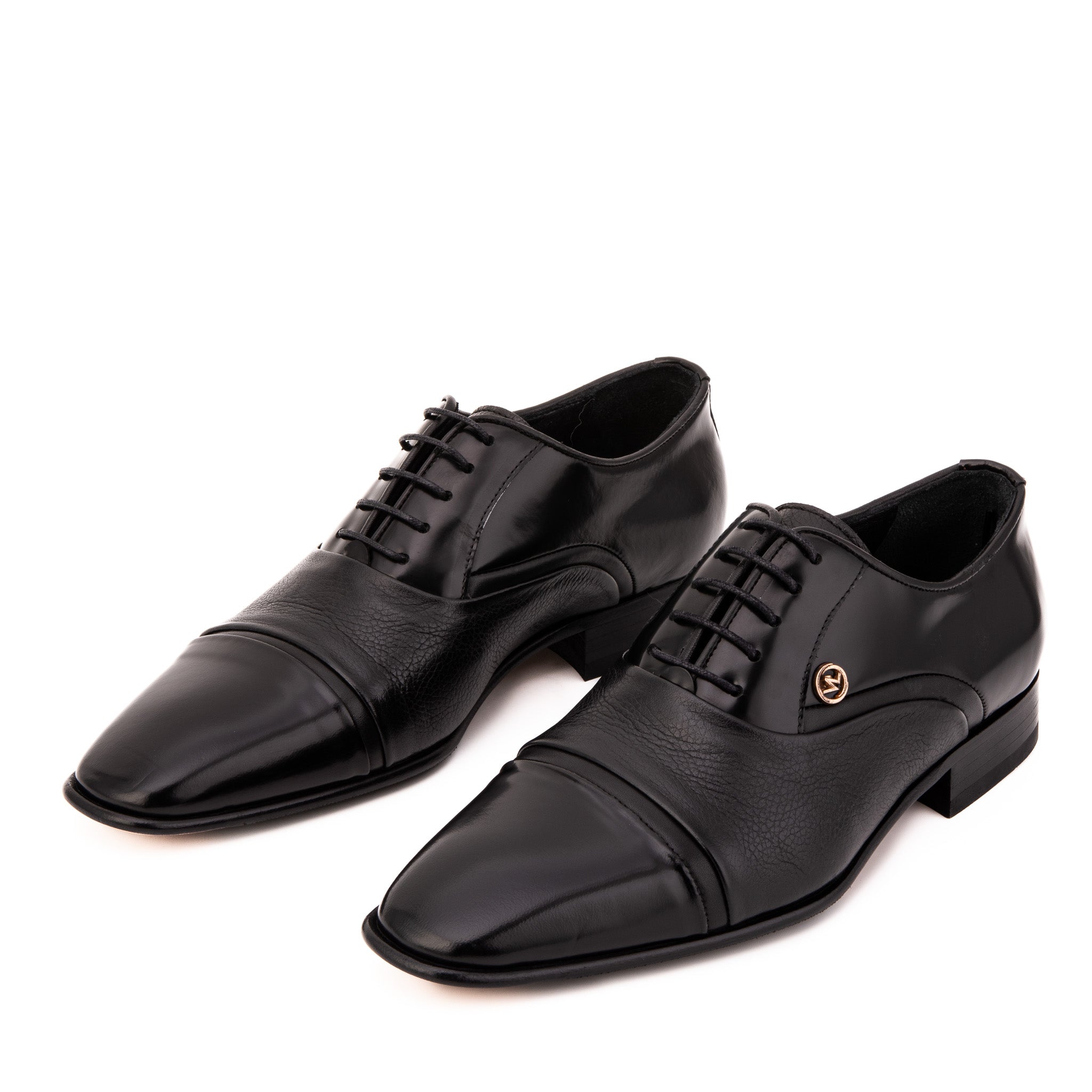 The Rockwell Handmade Black Leather Cap Toe Oxford Shoe All New