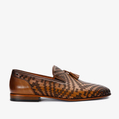 The Meram Brown Leather Tassel Slip-On Loafer Shoe Fine Craftsmanship