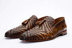 The Meram Brown Leather Tassel Slip-On Loafer Shoe Fine Craftsmanship