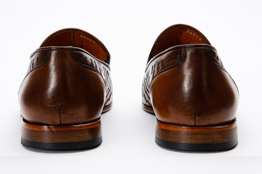 The Meram Brown Leather Tassel Slip-On Loafer Shoe Fine Craftsmanship