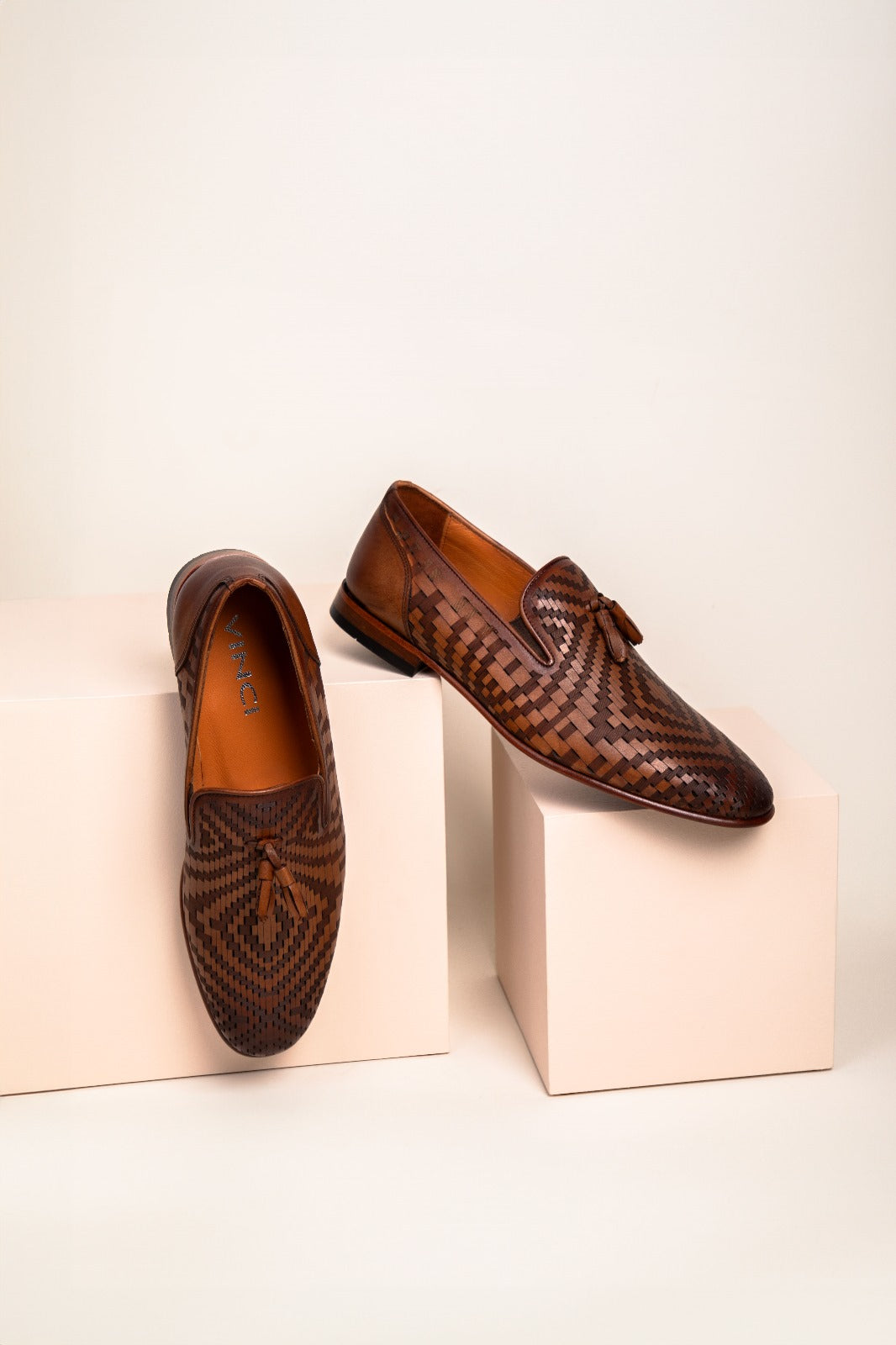 The Meram Brown Leather Tassel Slip-On Loafer Shoe Fine Craftsmanship