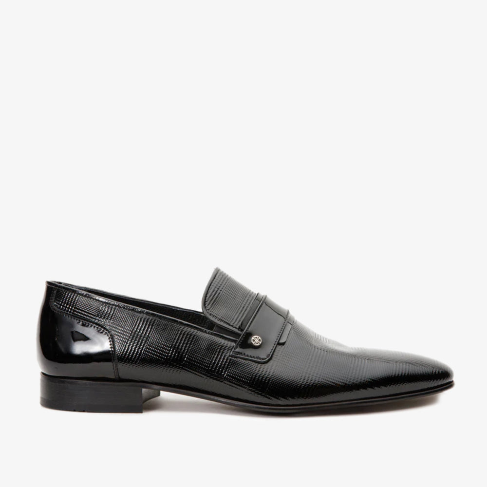 The Warsaw Shoe Black Leather Bit Loafer On Sale
